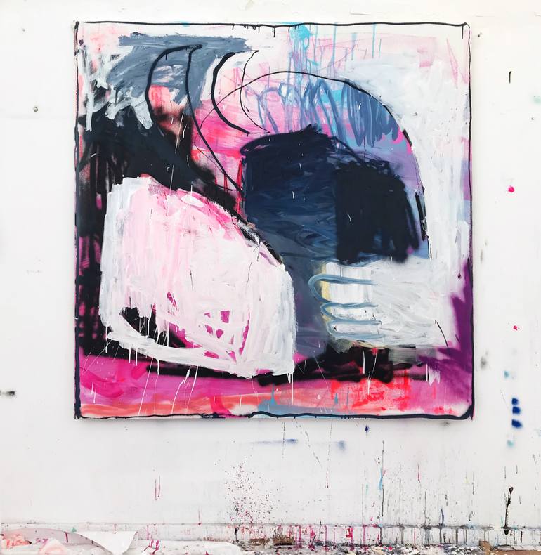 Original Abstract Expressionism Abstract Painting by Manuela Karin Knaut