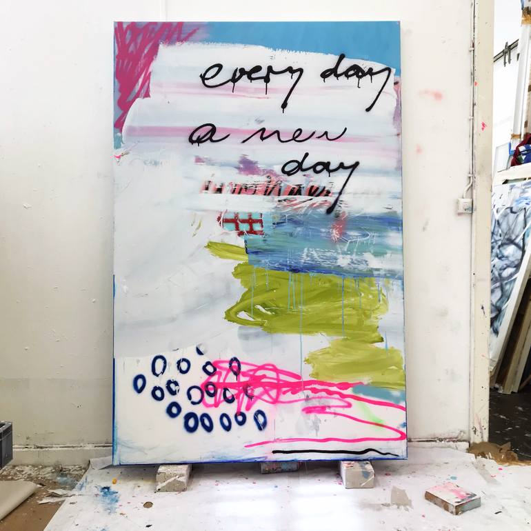 Original Abstract Expressionism Abstract Painting by Manuela Karin Knaut