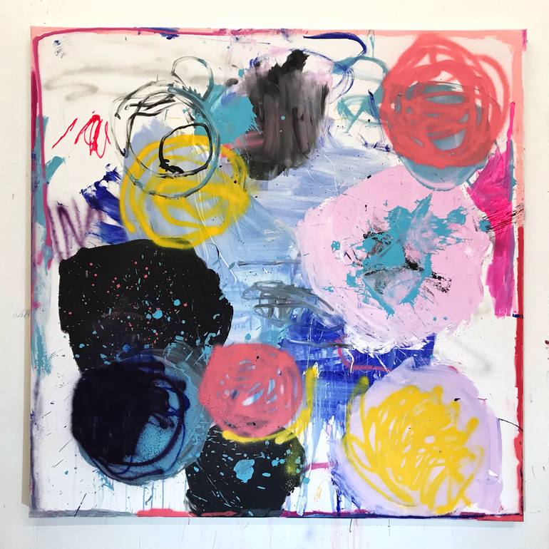 Original Abstract Expressionism Abstract Painting by Manuela Karin Knaut