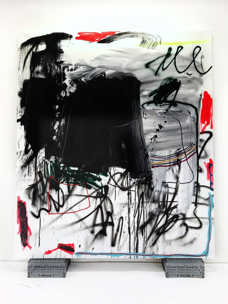 Original Abstract Expressionism Abstract Painting by Manuela Karin Knaut