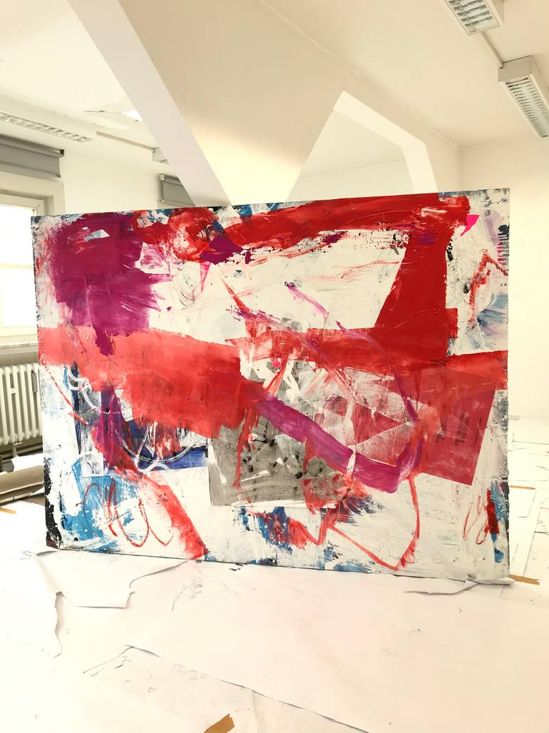 Original Abstract Expressionism Abstract Painting by Manuela Karin Knaut