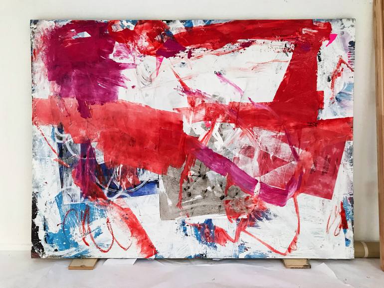 Original Abstract Expressionism Abstract Painting by Manuela Karin Knaut
