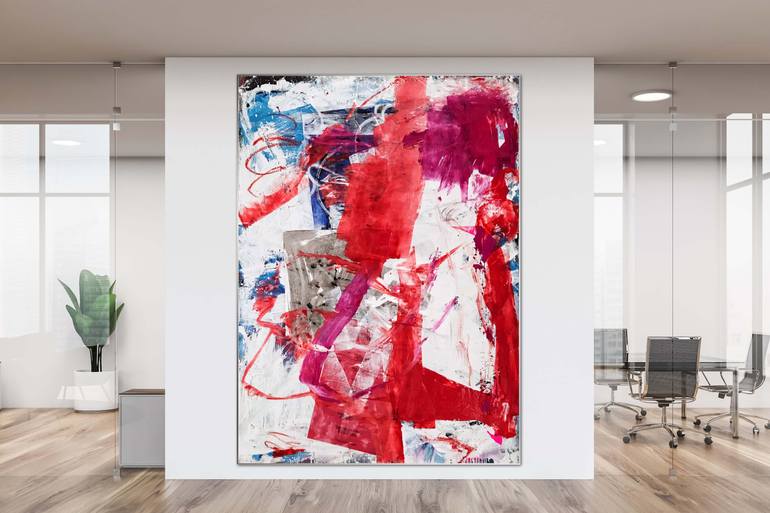 Original Abstract Expressionism Abstract Painting by Manuela Karin Knaut