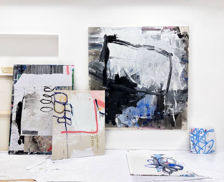 Original Abstract Expressionism Abstract Painting by Manuela Karin Knaut