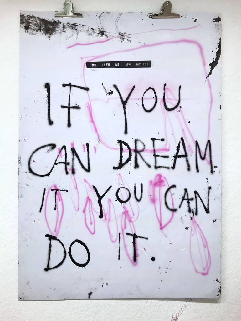 Original Abstract Expressionism Language Painting by Manuela Karin Knaut