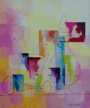 Original Abstract Still Life Paintings by valérie micheletti