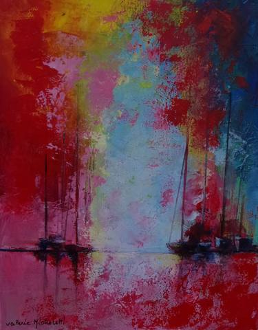 Original Expressionism Yacht Paintings by valérie micheletti