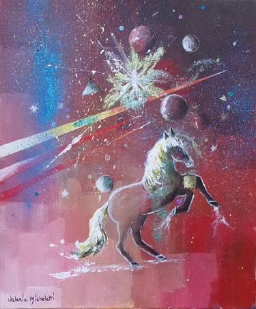 Original Abstract Expressionism Horse Paintings by valérie micheletti
