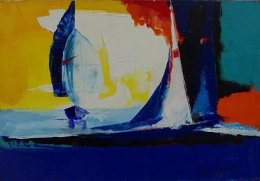 Print of Sailboat Paintings by valérie micheletti