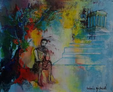 Original Figurative Classical Mythology Painting by valérie micheletti