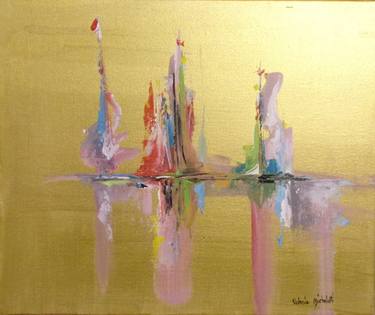 Original Figurative Boat Painting by Valérie Micheletti