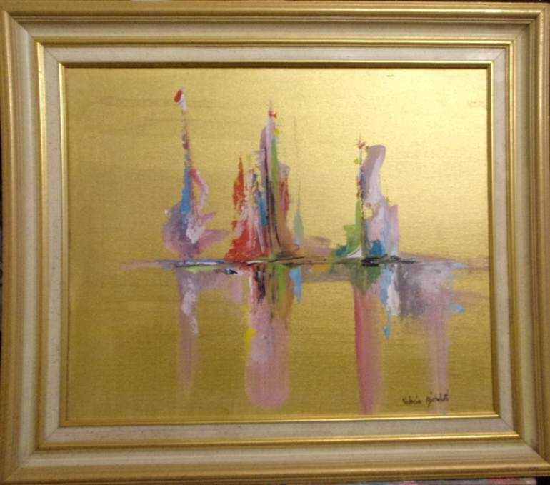 Original Figurative Boat Painting by Valérie Micheletti