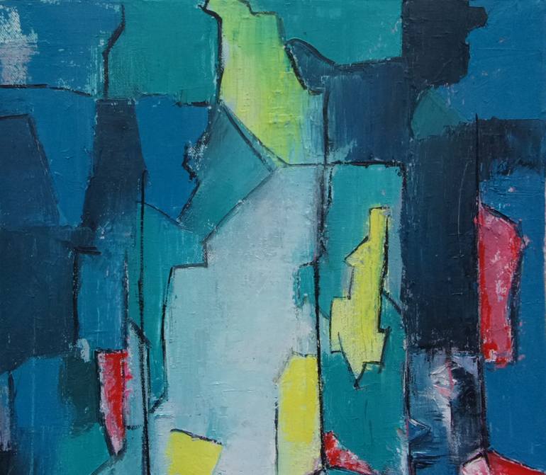 Original Abstract Expressionism Boat Painting by Valérie Micheletti