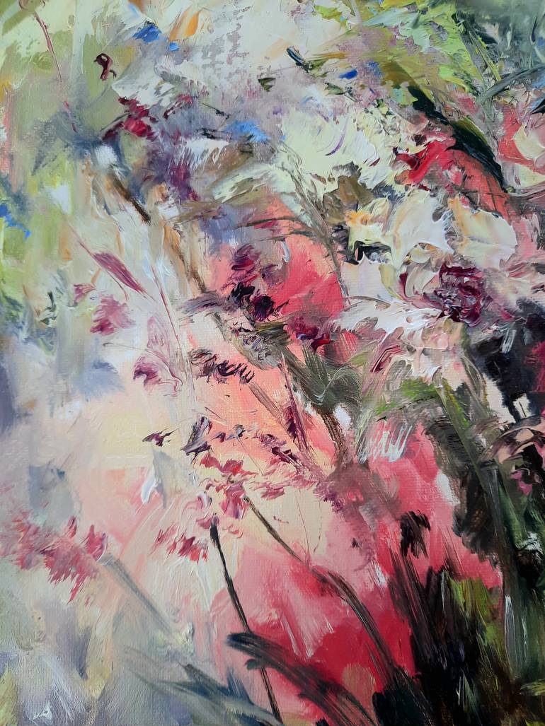 Original Impressionism Floral Painting by Nati Art
