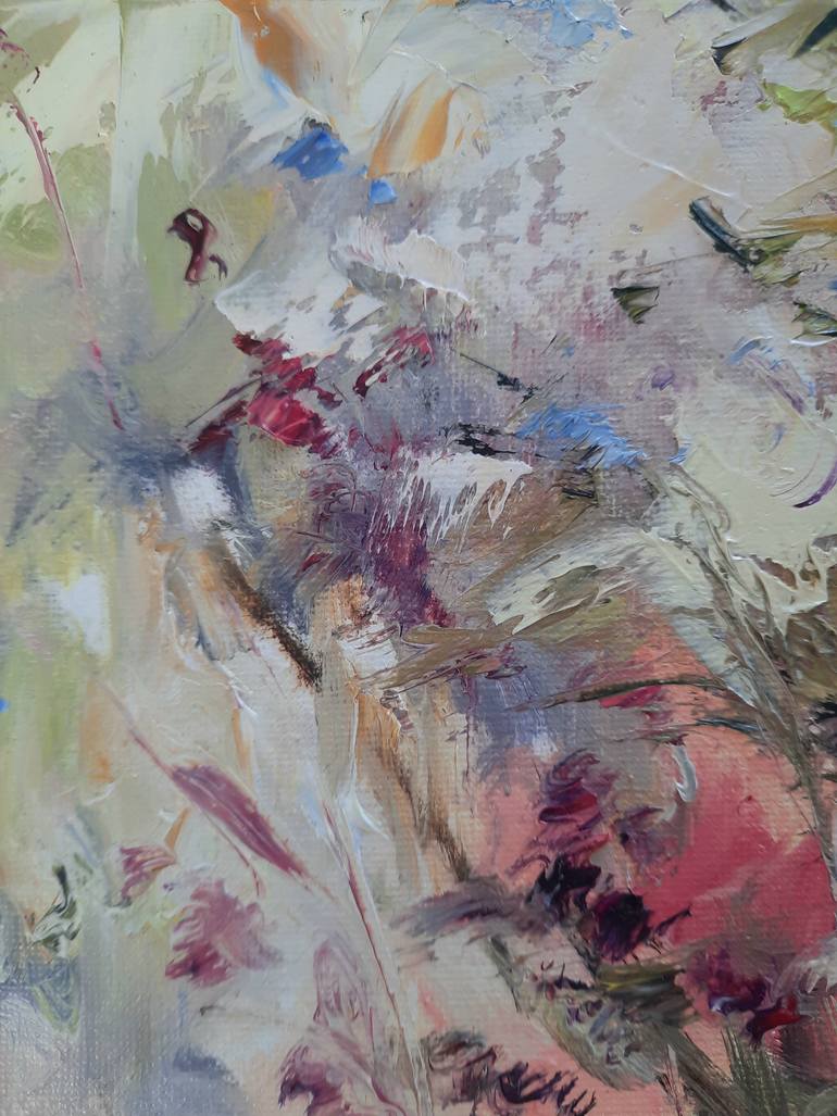 Original Impressionism Floral Painting by Nati Art