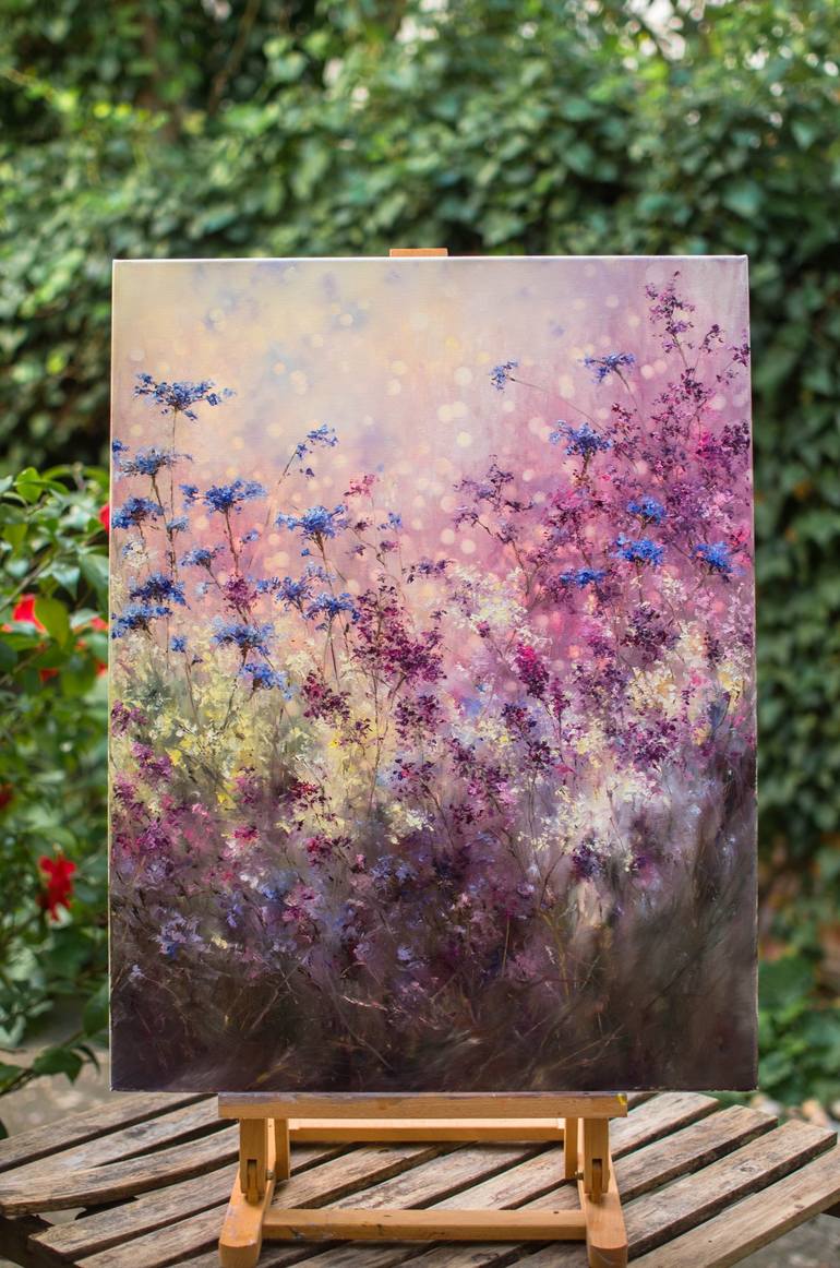 Original Fine Art Floral Painting by Nati Artist