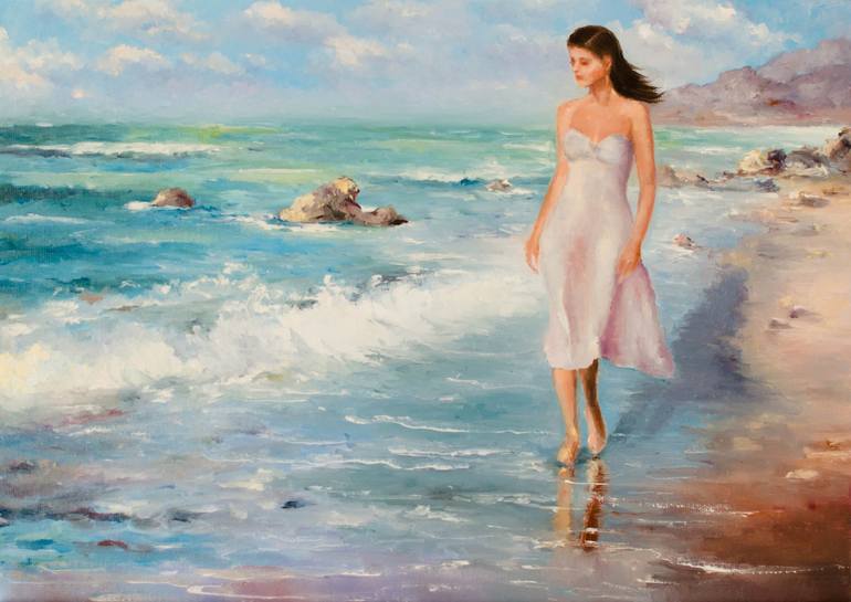 Print of Fine Art Seascape Paintings by Nati Art
