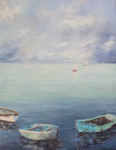 Original Expressionism Boat Paintings by Nati Artist