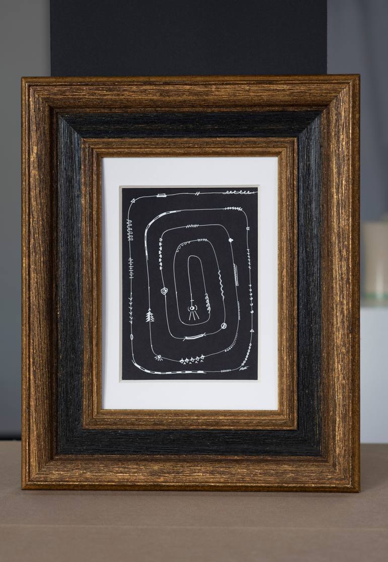 Original Minimalism Abstract Drawing by Ala Botnarescu