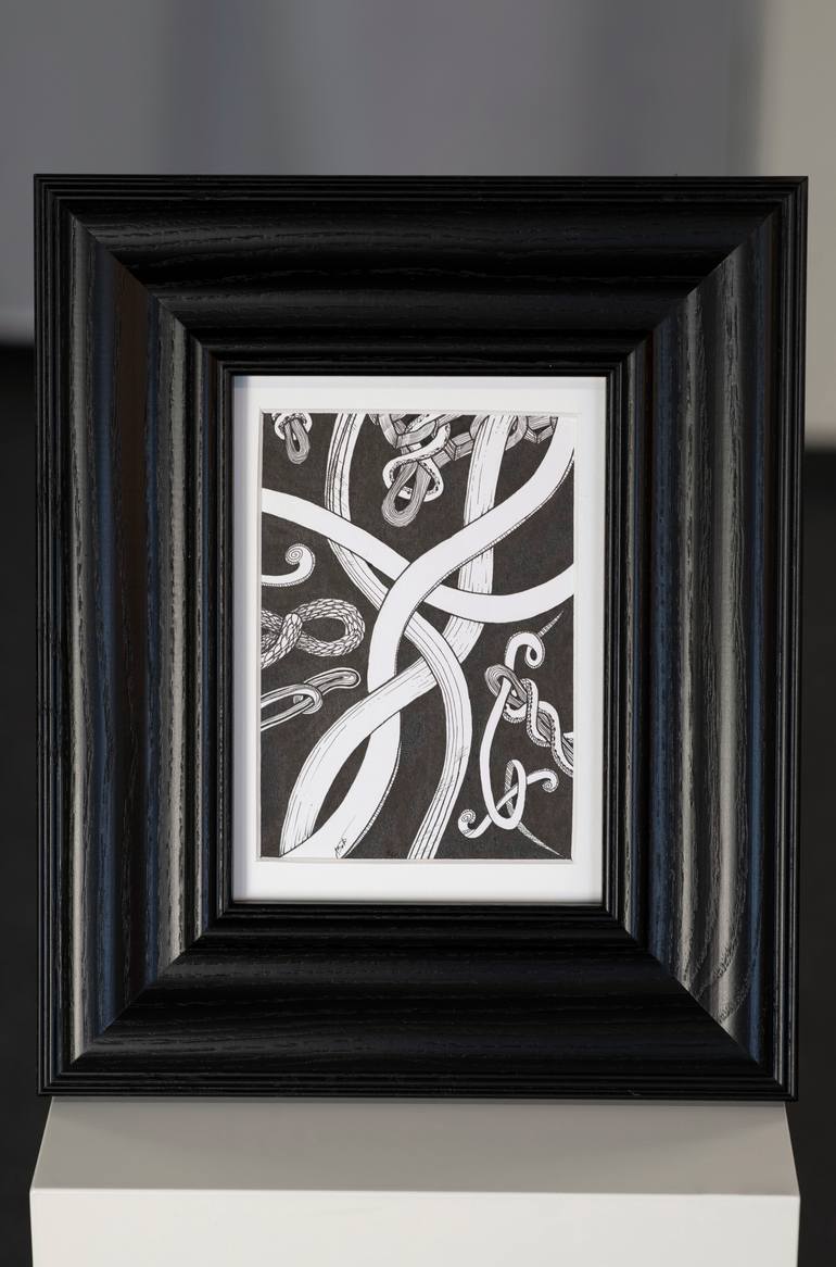 Original Geometric Abstract Drawing by Ala Botnarescu