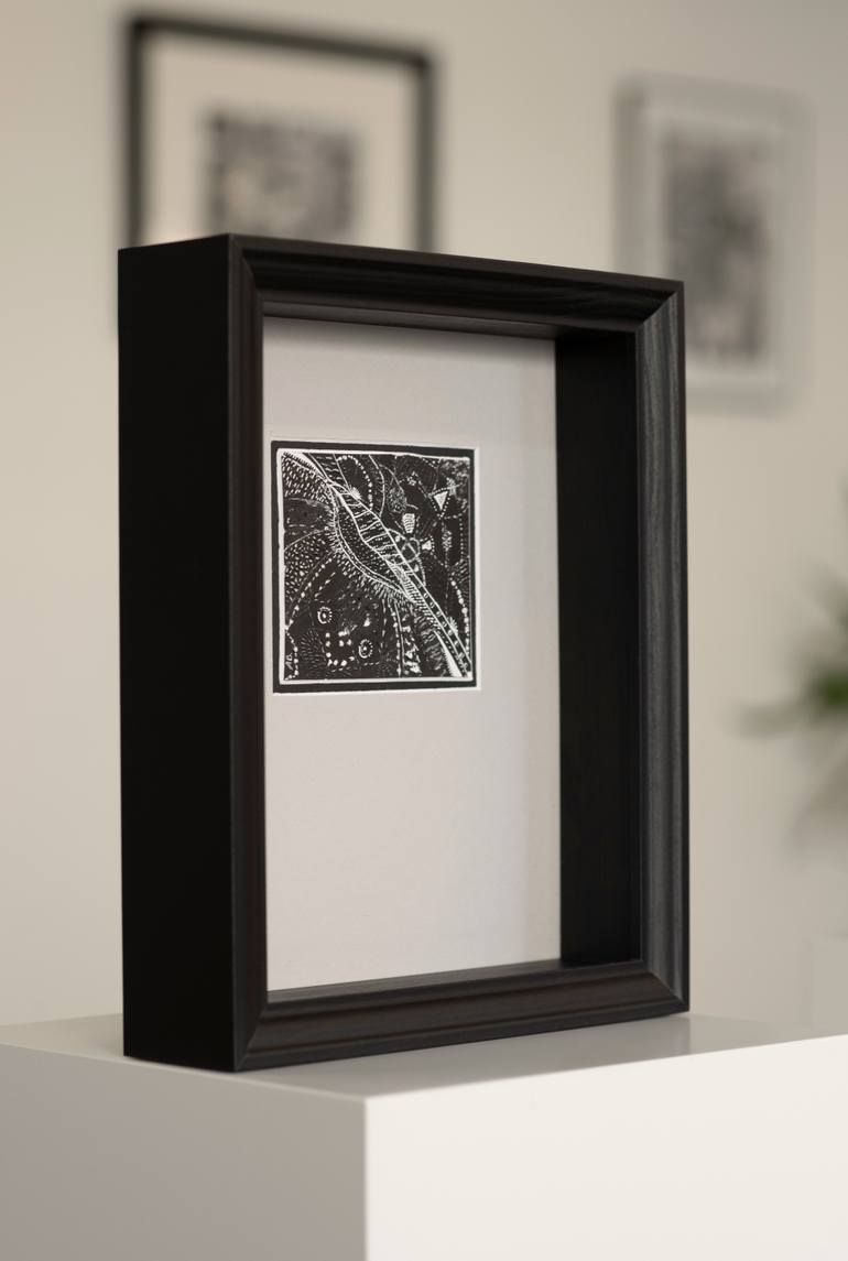 Original Geometric Abstract Mixed Media by Ala Botnarescu