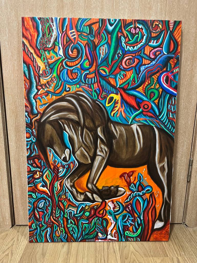 Original Abstract Animal Painting by Cvetana Jovanov