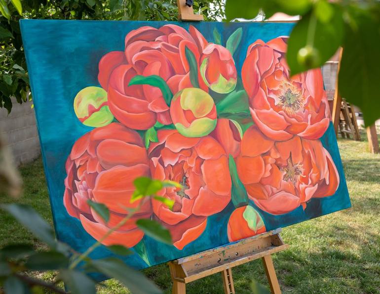 Original Fine Art Floral Painting by Cristina Elena Pop