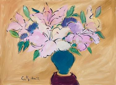 Original Expressionism Floral Painting by Sally Huss