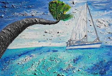 Print of Abstract Expressionism Sailboat Paintings by Olga Gubysh