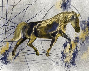 ‘Escape’, abstract,horse painting,modernart,digitalart,fineart thumb