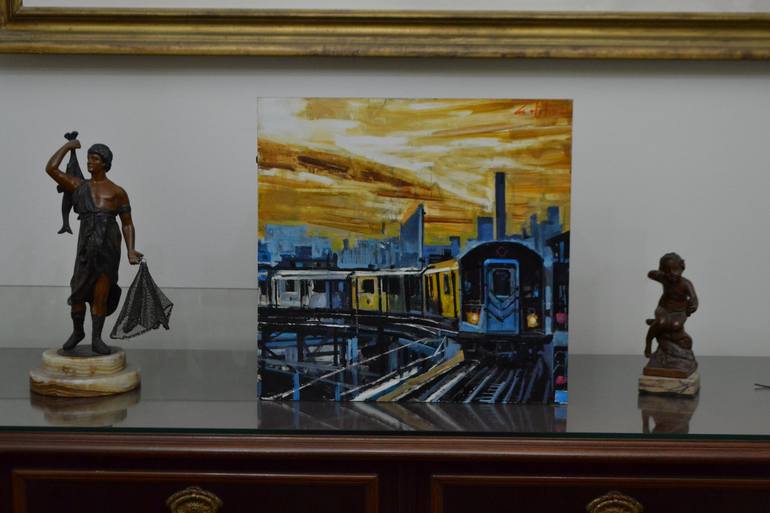 Original Figurative Train Painting by Marco Ortolan