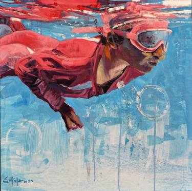 Saatchi Art Artist Marco Ortolan; Paintings, “Diving the ocean” #art