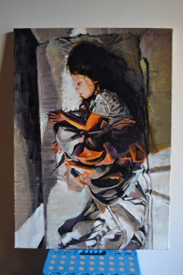 Original Impressionism Kids Painting by Marco Ortolan