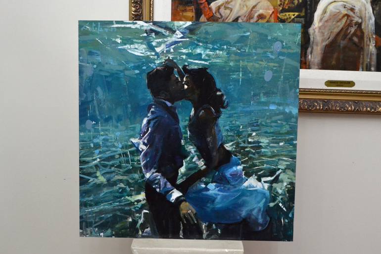 Original Impressionism Love Painting by Marco Ortolan