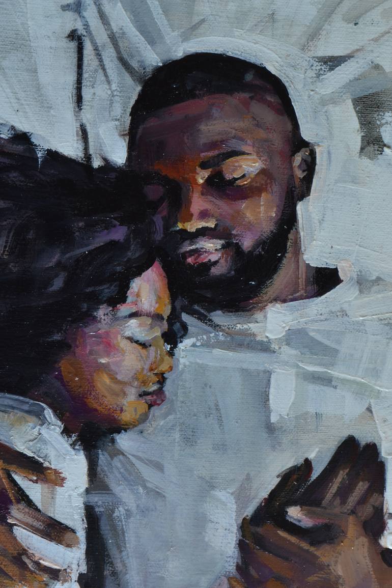 Original Realism Love Painting by Marco Ortolan