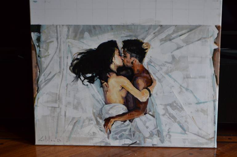 Original Figurative Love Painting by Marco Ortolan