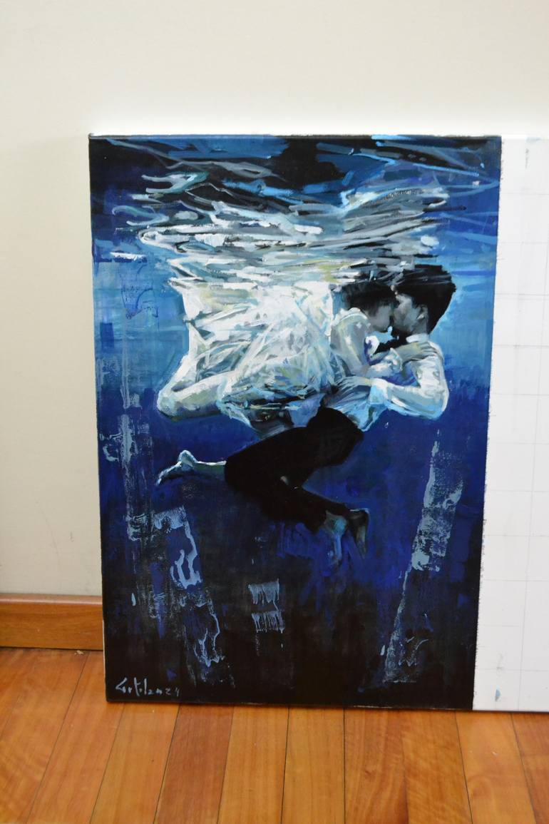 Original Figurative Love Painting by Marco Ortolan