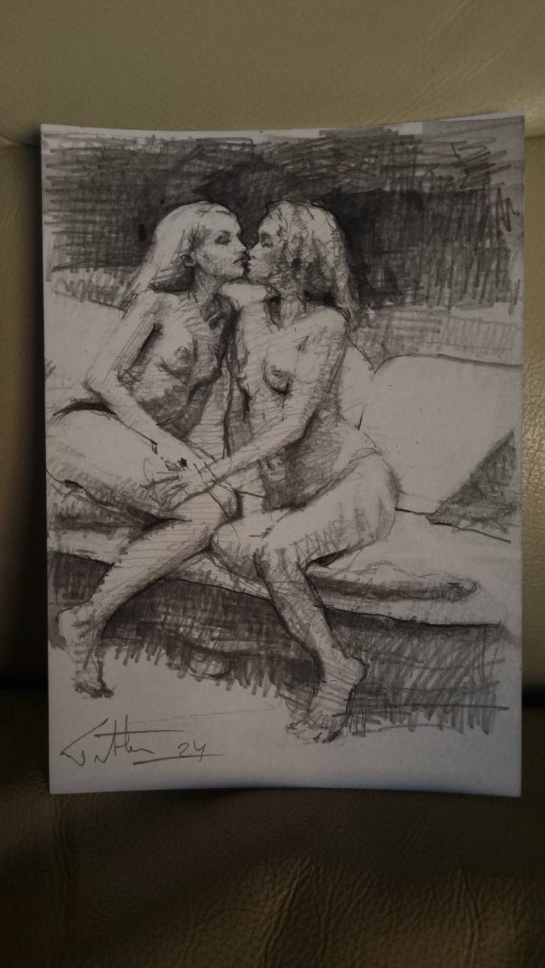 Original Figurative Nude Drawing by Marco Ortolan