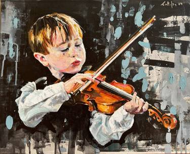 Original Figurative Children Paintings by Marco Ortolan