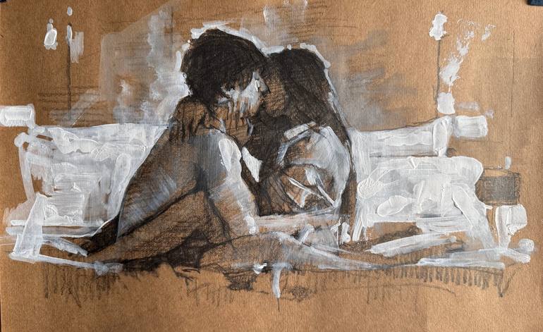 Print of Figurative Love Drawings by Marco Ortolan