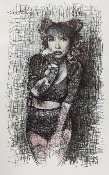 Original Figurative Women Drawings by Marco Ortolan