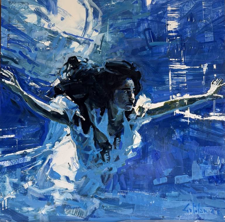 Flow ( underwater ) Painting by Marco Ortolan | Saatchi Art