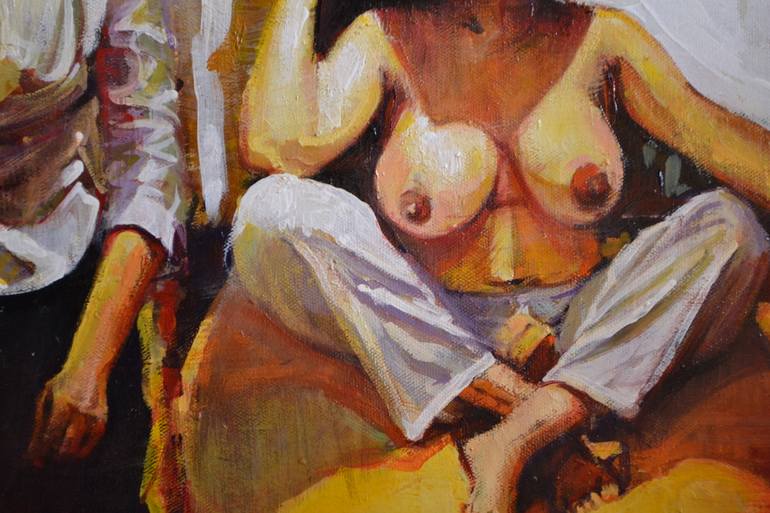 Original Realism Nude Painting by Marco Ortolan