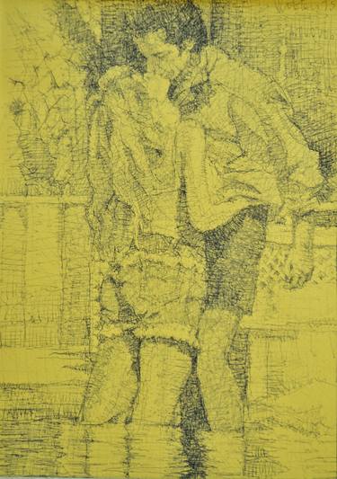 Print of Figurative Love Drawings by Marco Ortolan