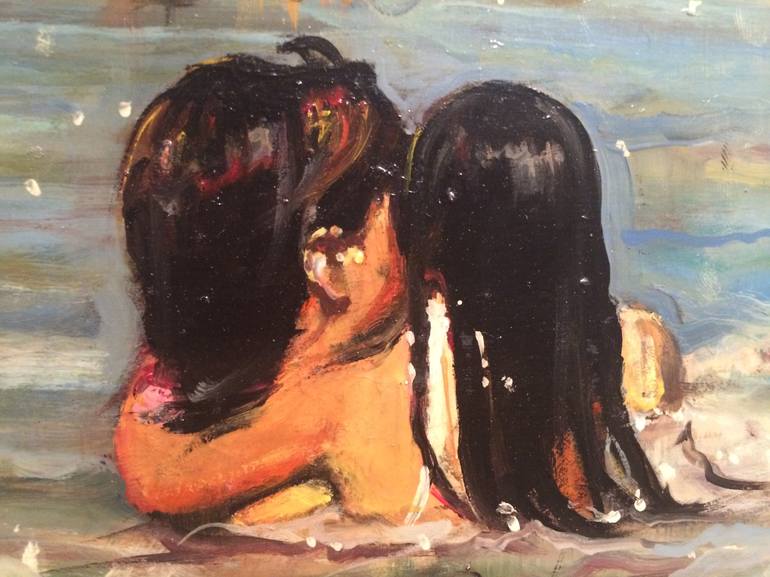 Original Figurative Beach Painting by Marco Ortolan