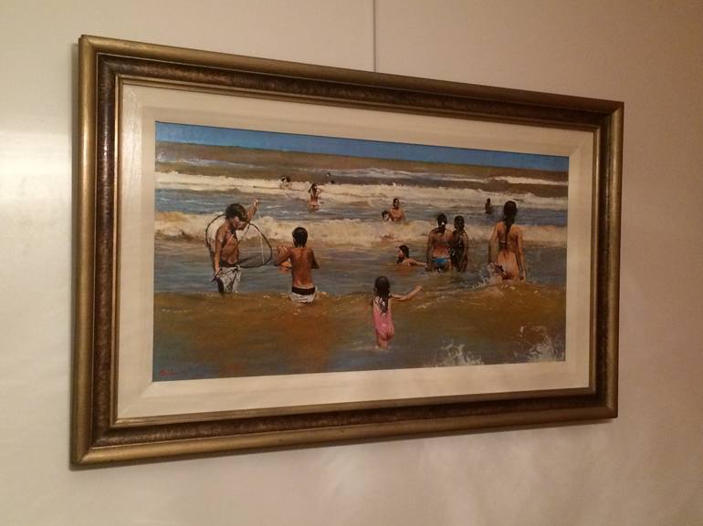 Original Figurative Beach Painting by Marco Ortolan