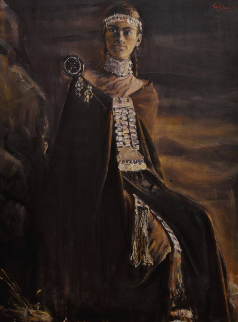 Mapuche woman Painting by Marco Ortolan | Saatchi Art