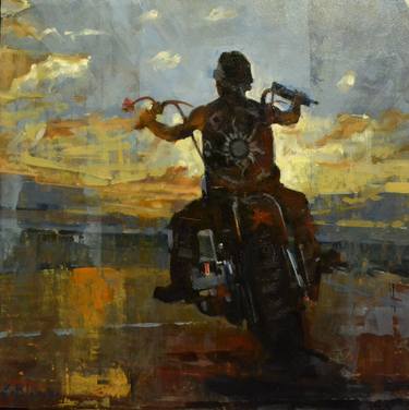 Original Figurative Motorcycle Paintings by Marco Ortolan