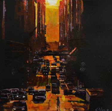 Original Figurative Cities Paintings by Marco Ortolan