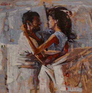 Original Figurative Love Paintings by Marco Ortolan